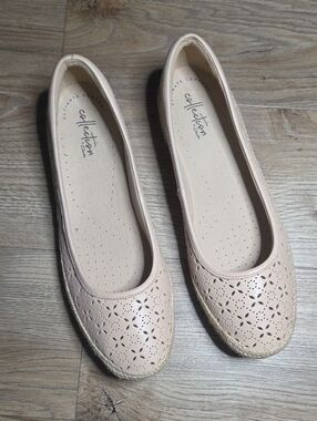 Clarks Perforated Espadrille Ballet Flats